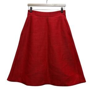 Korovilas Anthropologie A Line Skirt O/S Lined Textured Rust Orange Modern Chic